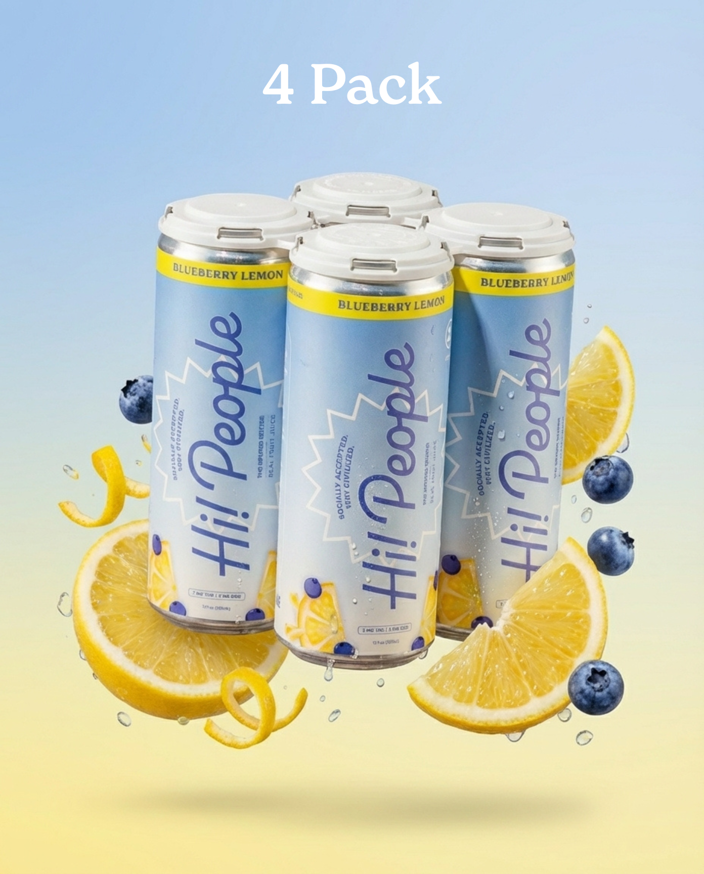 Hi! People Blueberry Lemon Hemp-Infused THC CBG Seltzer Can